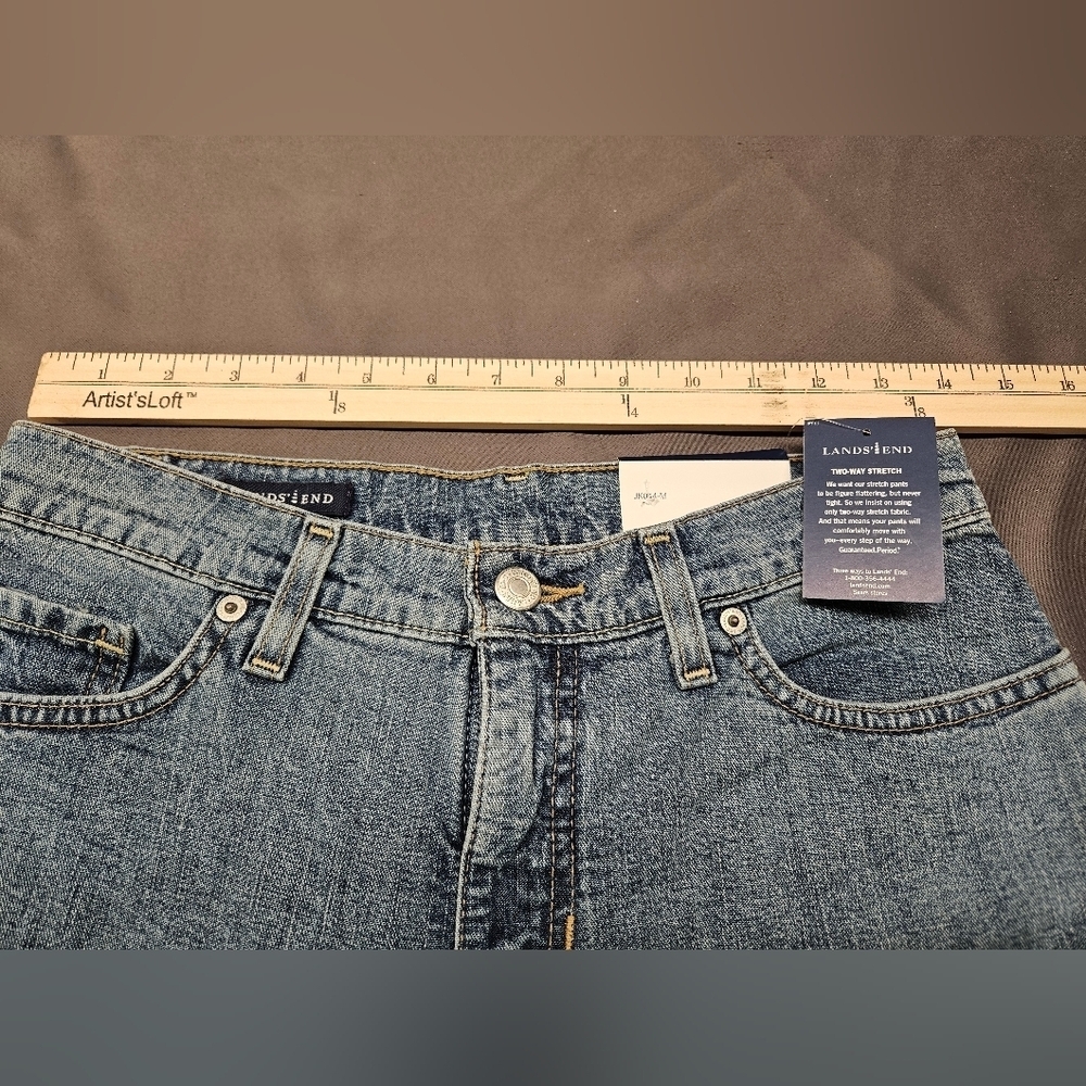 Lands End Misses Modern Boot Cut Stretch Blue Jeans Slim Fit 4 X 29 NWT